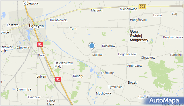 mapa Mętlew, Mętlew na mapie Targeo